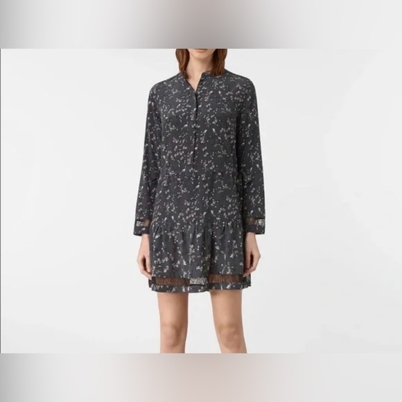 All Saints Lin Blume Silk Floral Dress - Picture 1 of 10